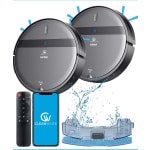 CleanWise Henk Duo Pack - 2× Robotstofzuiger met dweilfunctie en laadstation - 4500 Pa zuigkracht, app- en spraakbediening - ideaal voor huisdieren, harde vloeren & tapijt