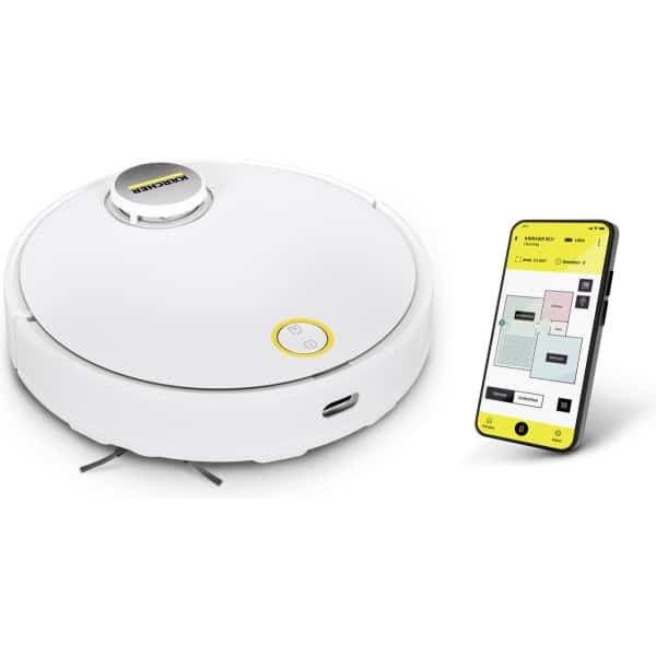 Kärcher RCV 3 Robotstofzuiger - dweilfunctie - slimme app bediening - LiDAR-lasernavigatie - ruimte- en obstakelherkenning - 2500 Pa - 120 min. looptijd - geschikt voor harde vloeren en tapijten
