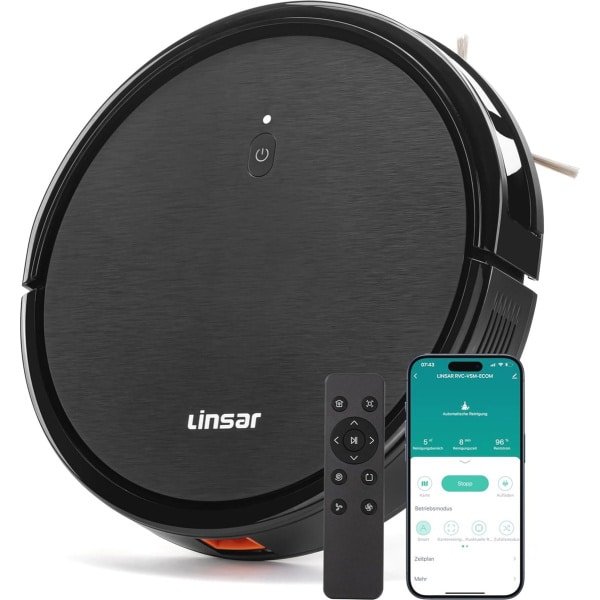 Robotstofzuiger met app-besturing - 100 minuten looptijd - Alexa compatibel - ideaal voor tapijt en harde vloeren - efficiënte dierenhaarverwijdering