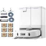 eufy X10 Pro Omni - Complete Robotstofzuiger wit - Met dweil en Vervangingssets - Robot Vacuum 8000 Pa zuigkracht - Tapijt detectie - AI-obstakel vermijding- Wast en droogt de dweil- Automatisch legen en vullen