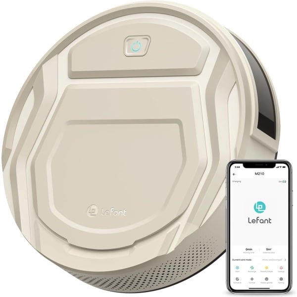 Lefant® Robotstofzuiger M210 - Met Laadstation - Voice Control - Geavanceerde 6D Botsingssensor - Geschikt Voor Tapijt - Bediening Via App - ‎4 Reinigingsmodus - Beige
