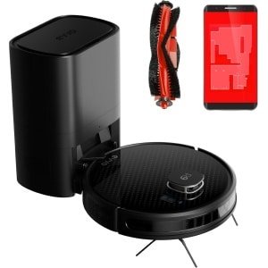 Robotstofzuiger R9 met lasernavigatie, 3000 Pa zuigkracht, 110 min gebruiksduur, zuigen en dweilen, zelflegende basis, geschikt voor hardhout en tapijt