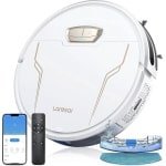 Trovado® Robotstofzuiger Met Dweilfunctie - Robot Stofzuiger - 5000Pa - Met App Besturing - Snoerloos - Huisdieren - Tapijt - Wit/Goud - Draadloos