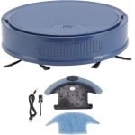 2000Pa Sterke Zuigkracht Stille Slanke Robotstofzuiger met App-bediening en 80 Minuten Looptijd - Slimme 2-in-1-stofzuiger en Dweil voor Dierenharen Tapijt (Blauw)