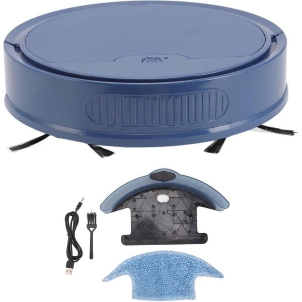 2000Pa Sterke Zuigkracht Stille Slanke Robotstofzuiger met App-bediening en 80 Minuten Looptijd - Slimme 2-in-1-stofzuiger en Dweil voor Dierenharen Tapijt (Blauw)