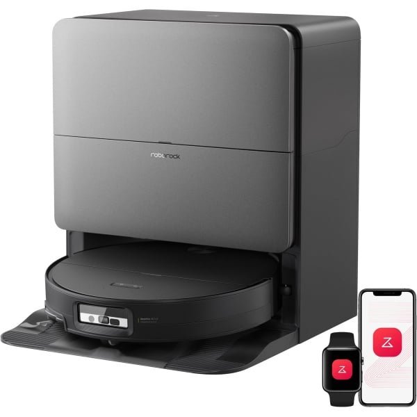 Roborock Saros 20 Sonic-Robotstofzuiger Met Dweilfunctie-VibraRise 5.0 dweilsysteem 4000 Trillingen/min-Digitale motor 36000 Pa&dubbel antiklitsysteem-AdaptiLift Chassis 3.0-Reactieve AI 3.0 obstakelherkenning-Pakt moeiteloos dikke tapijten aan,Zwart